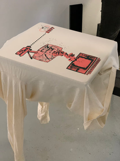Chandail ivoire à manches longues sérigraphiée // Ivory two-tone silk-screened long sleeve shirt